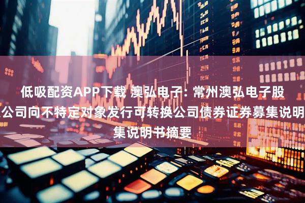 低吸配资APP下载 澳弘电子: 常州澳弘电子股份有限公司向不特定对象发行可转换公司债券证券募集说明书摘要